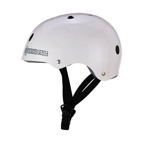 187 Skateboard Helmet Pro Skate w/ Sweatsaver Liner Gloss White Size M