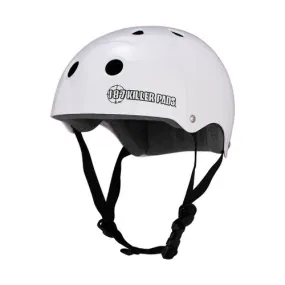 187 Skateboard Helmet Pro Skate w/ Sweatsaver Liner Gloss White Size M