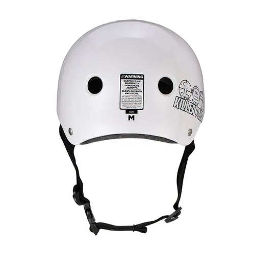 187 Skateboard Helmet Pro Skate w/ Sweatsaver Liner Gloss White Size M