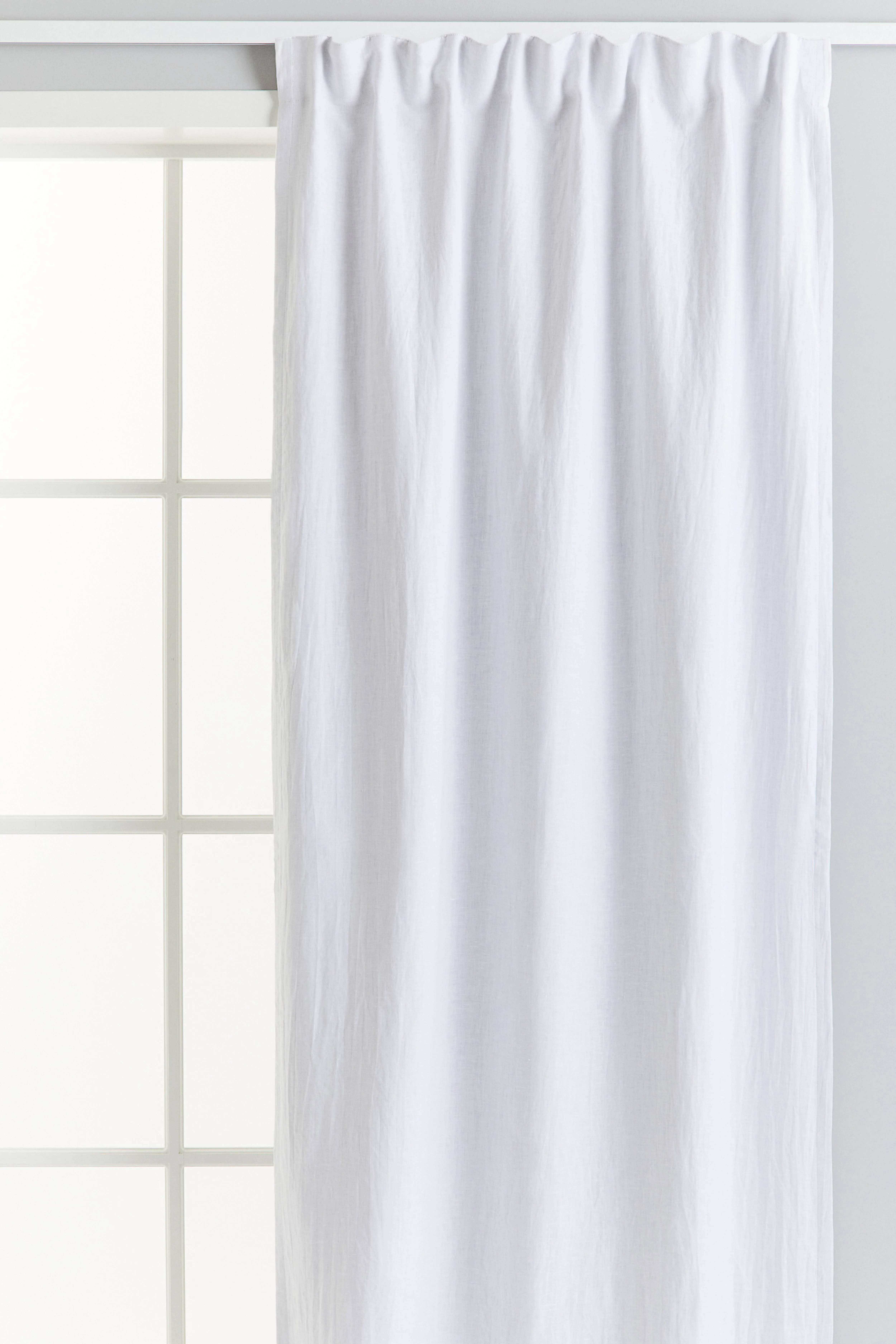 2-pack linen blackout curtain lengths - White - Home All | H&M GB