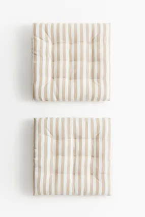 2-pack outdoor seat cushions - Beige/Striped - Home All | H&M GB