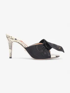 Agata Snakeskin Effect Mules 85mm Black Leather EU 37 UK 4