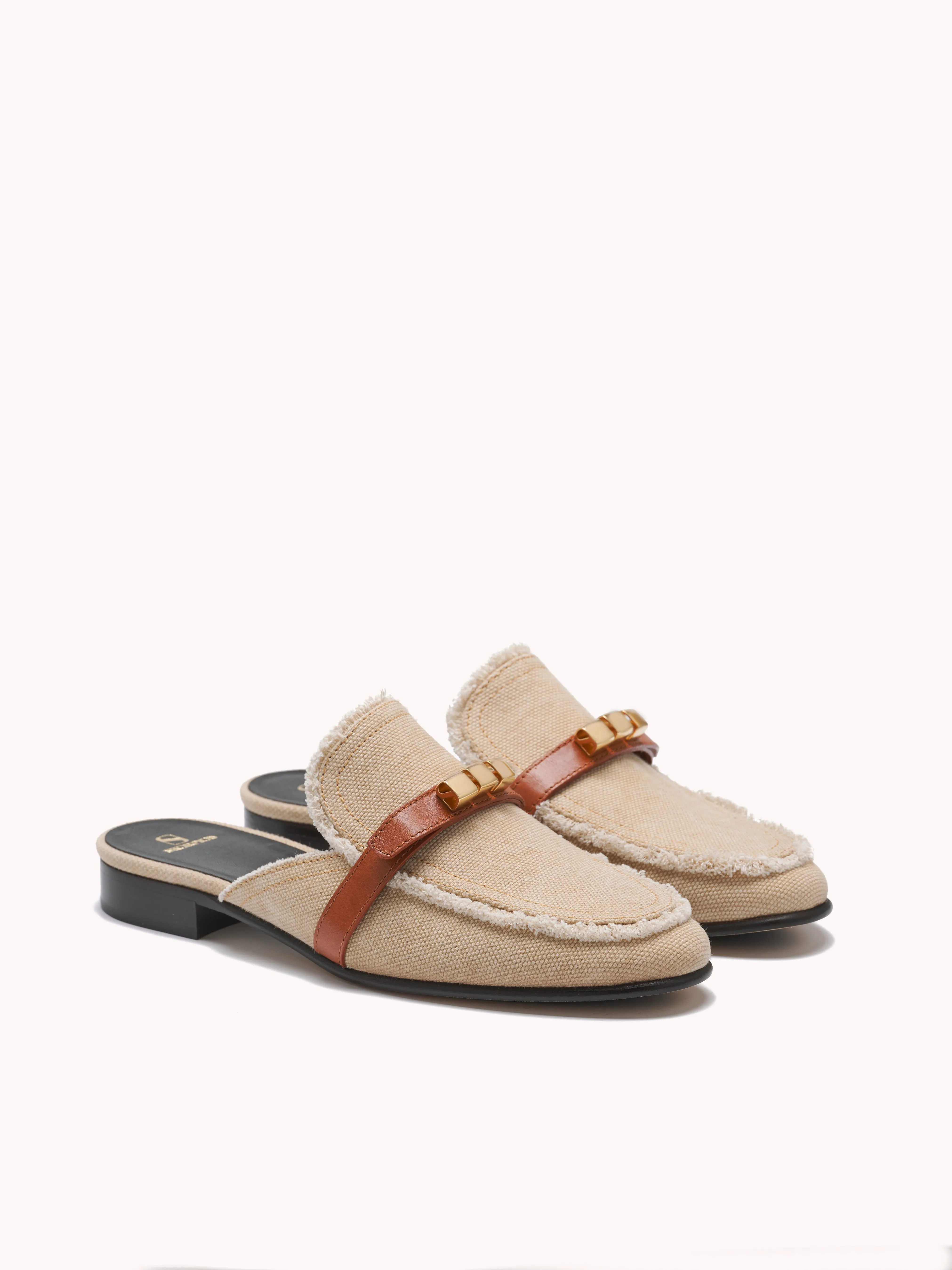 Amalfi Flat Canvas Sand Mules