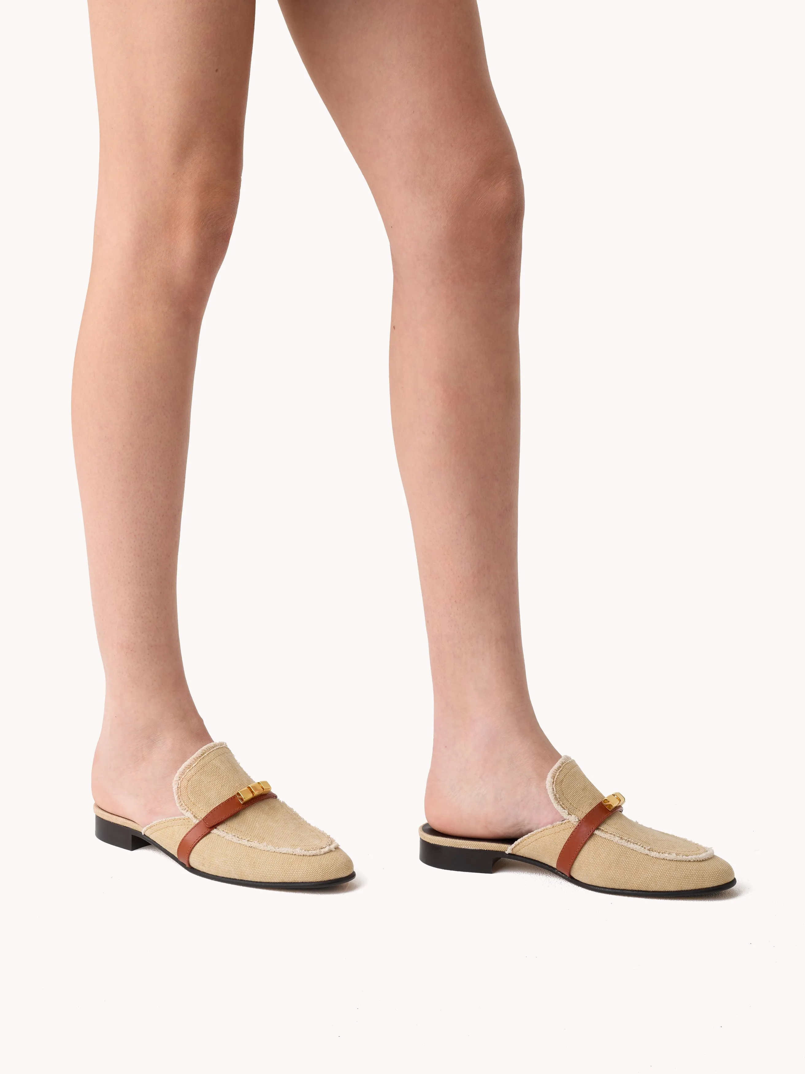 Amalfi Flat Canvas Sand Mules