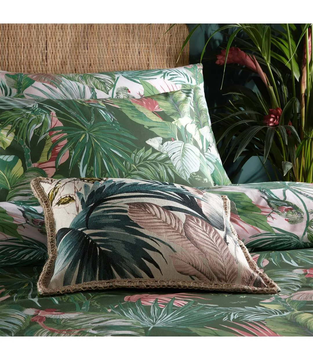 Amazonia rainforest duvet cover set jade green Furn