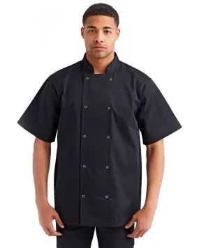 Artisan Collection by Reprime RP664 Unisex 5.8 oz Studded Front Short-Sleeve Chef's Jacket