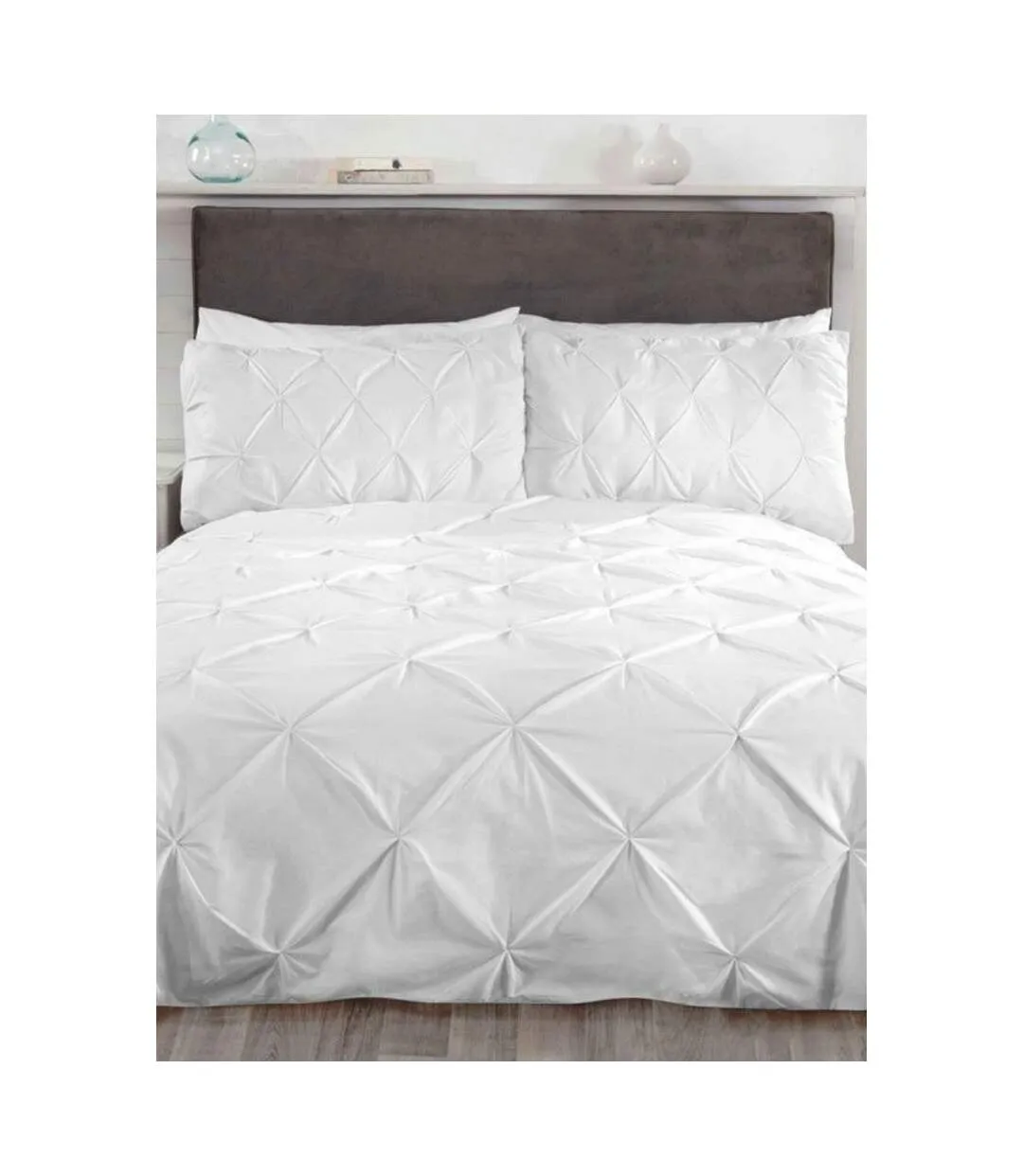 Balmoral pintuck duvet cover set white Rapport