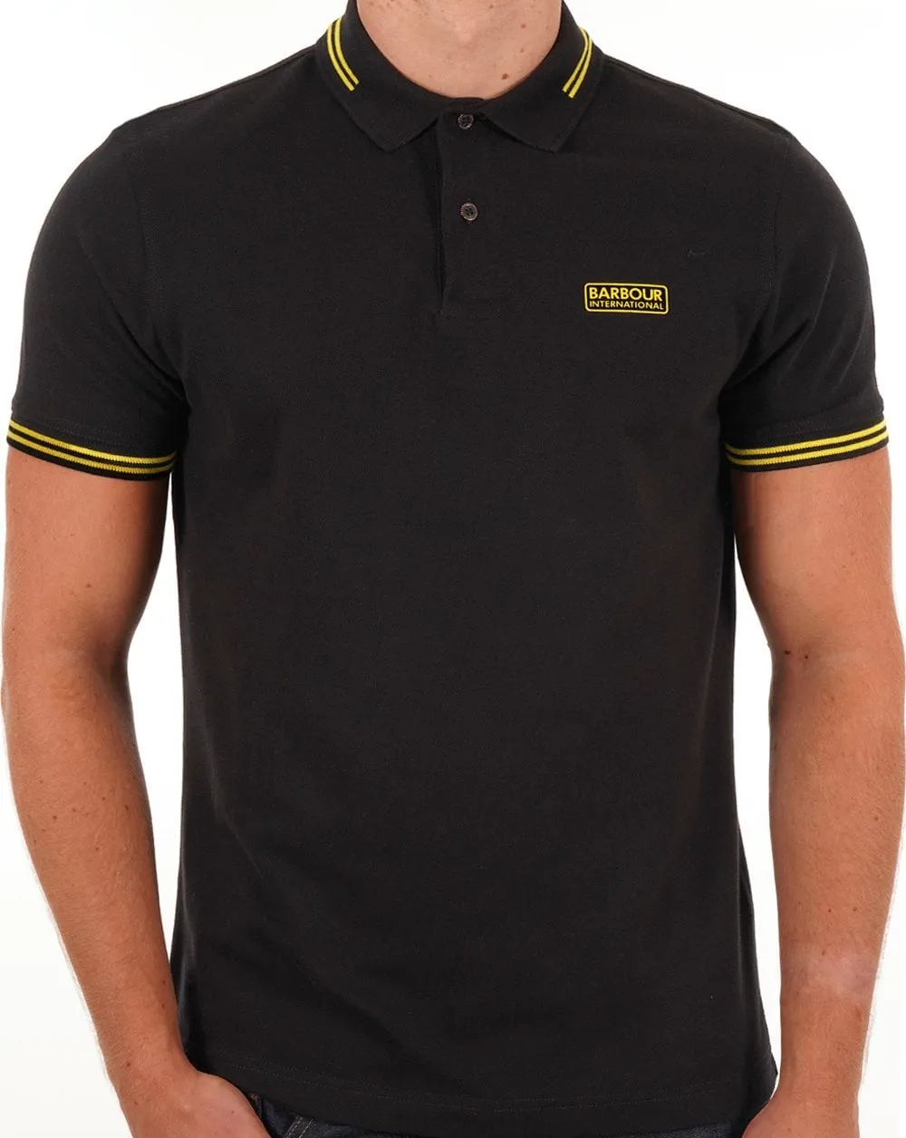 Barbour International Tipped Polo Black