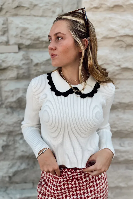 Beatrice Scalloped Sweater