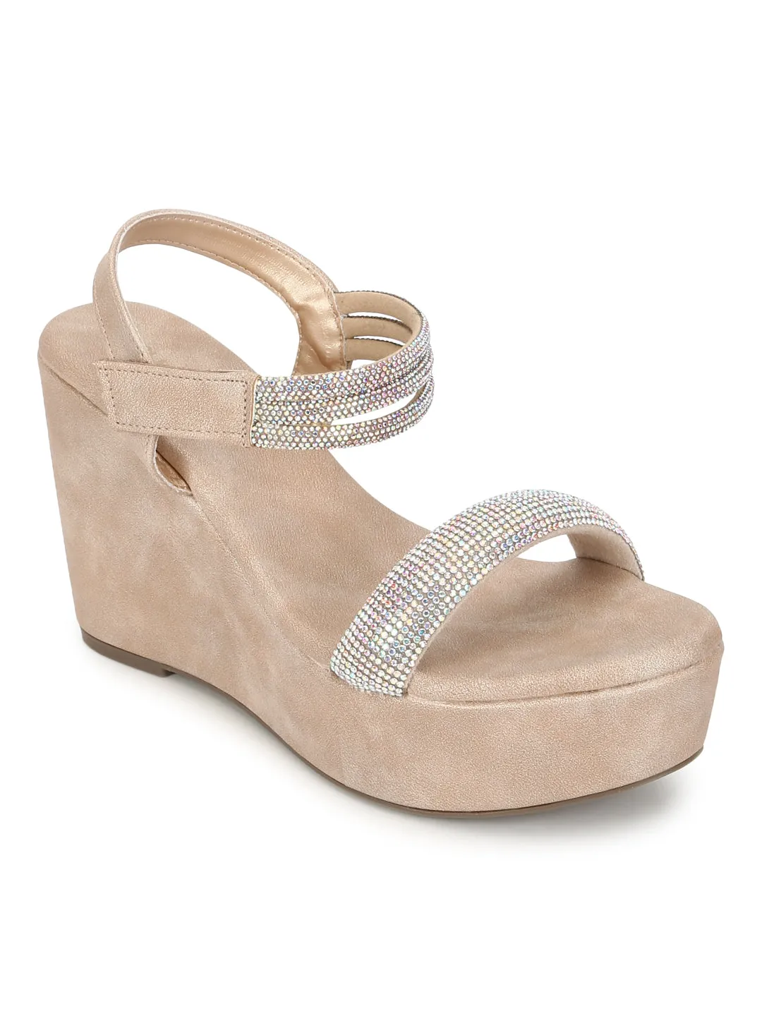 Beige PU Wedge Sandals (TC-G06979-BEIG)