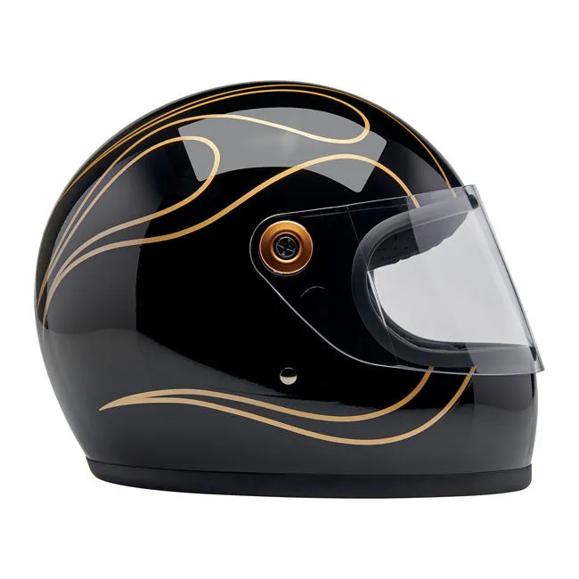 BILTWELL GRINGO S HELMET GLOSS BLACK FLAMES