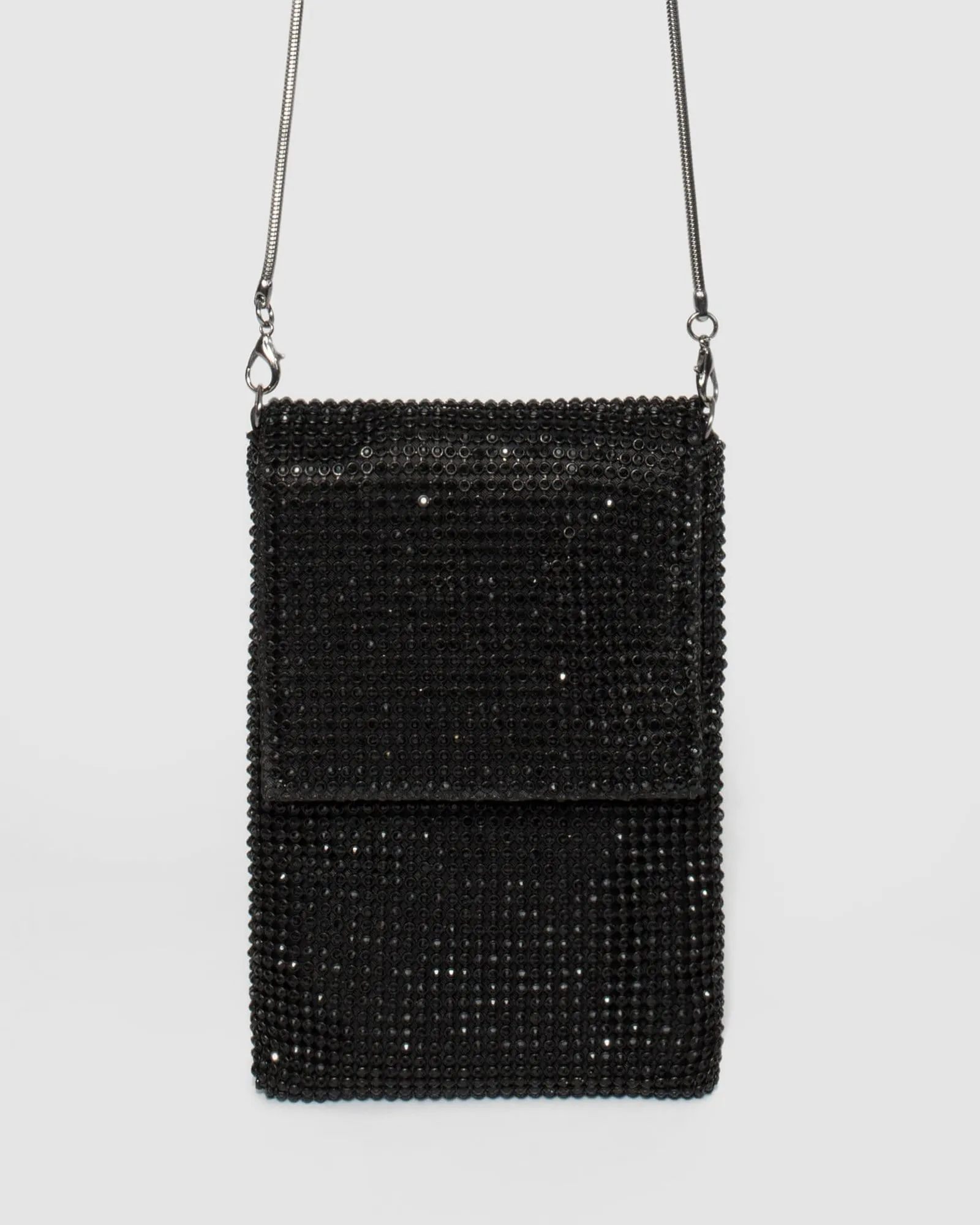 Black Giselle Mobile Crystal Crossbody Bag