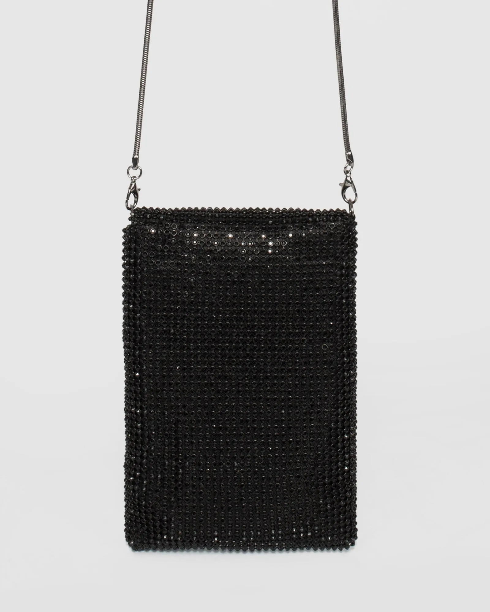 Black Giselle Mobile Crystal Crossbody Bag