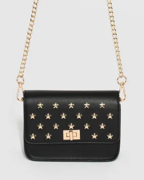 Black Nyrie Star Stud Crossbody Bag