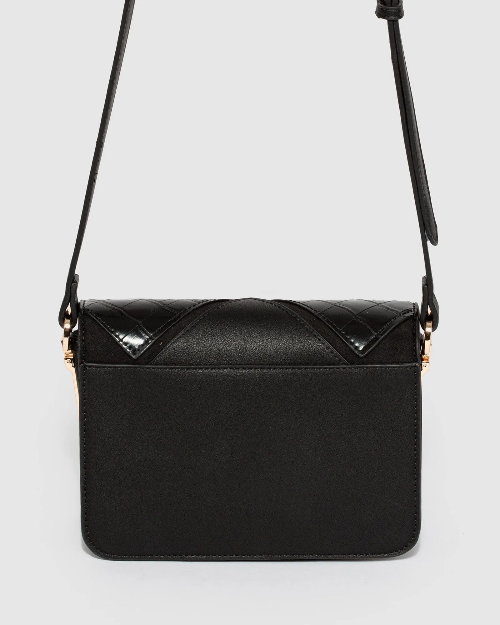 Black Rafaela Lock Crossbody Bag