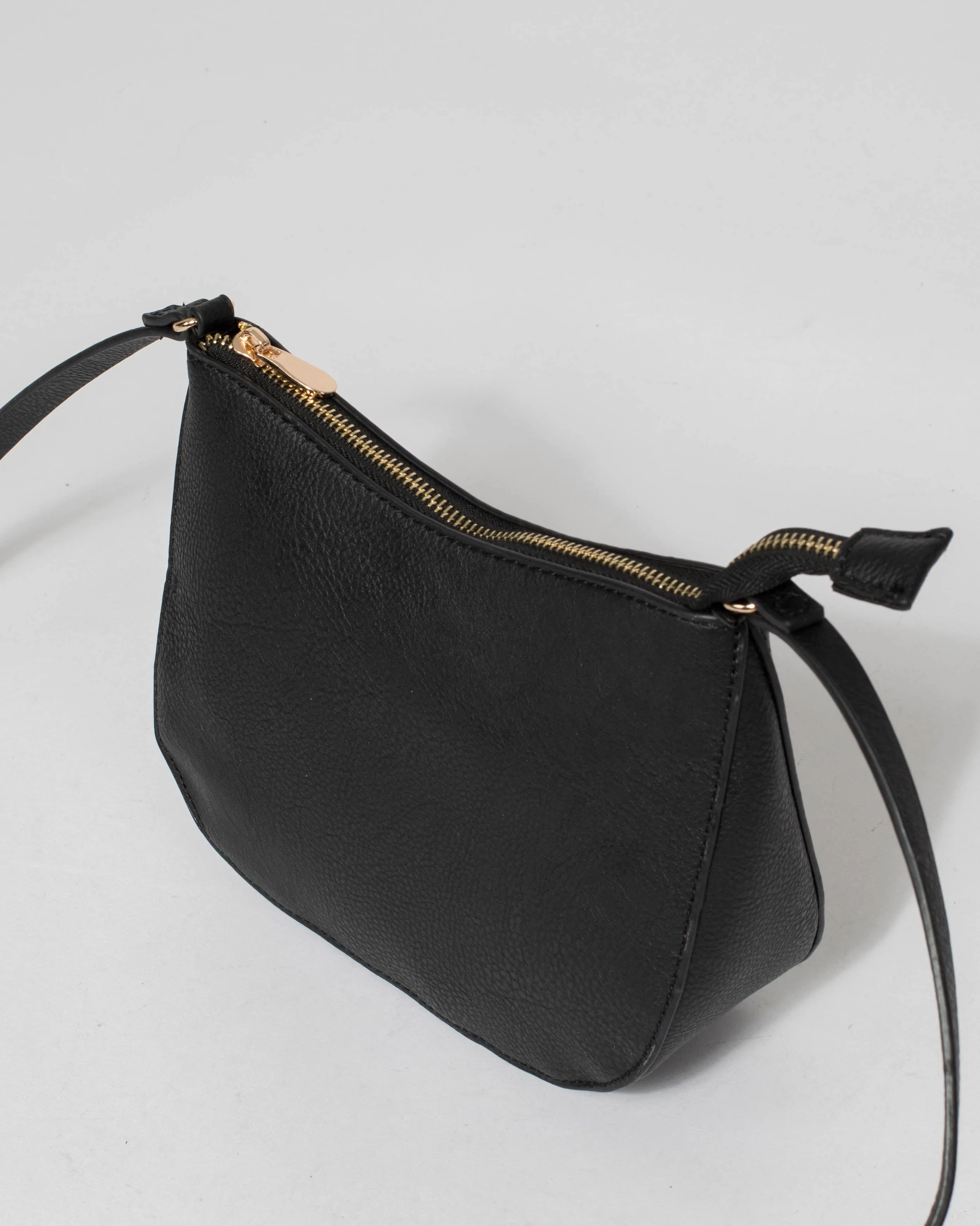 Black Selena Saddle Crossbody Bag