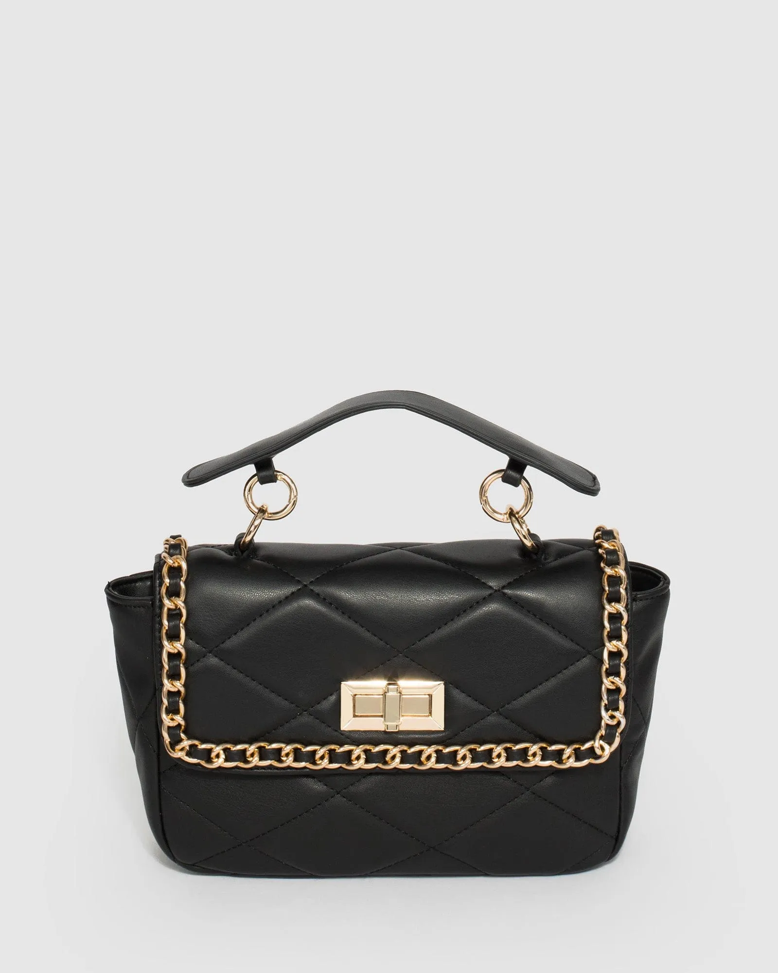 Black Yolanda Quilted Crossbody Bag