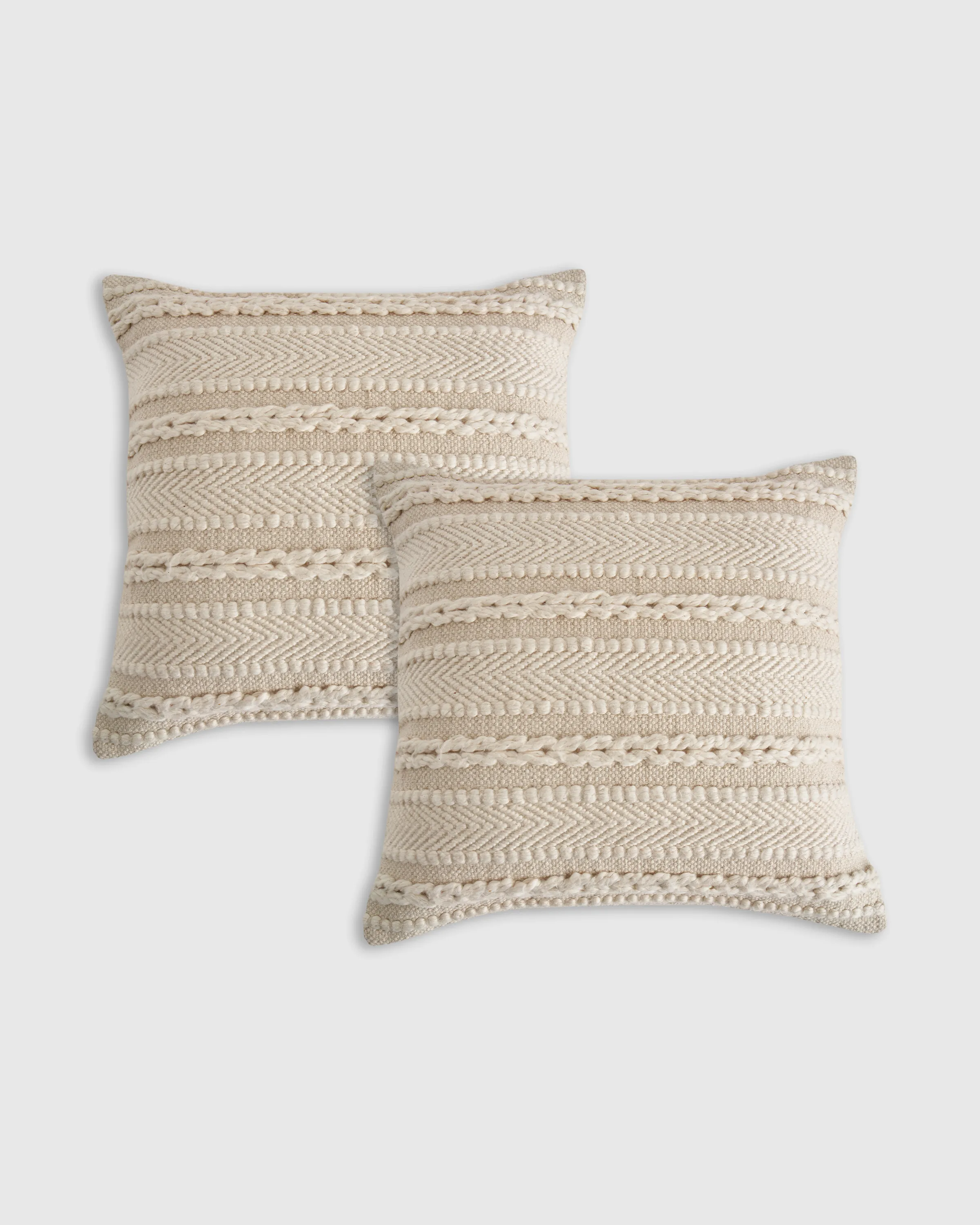 Braided Stripe Pillow Cover - Set of 2