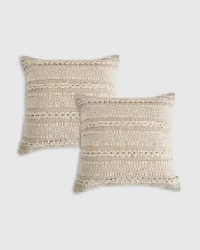 Braided Stripe Pillow Cover - Set of 2