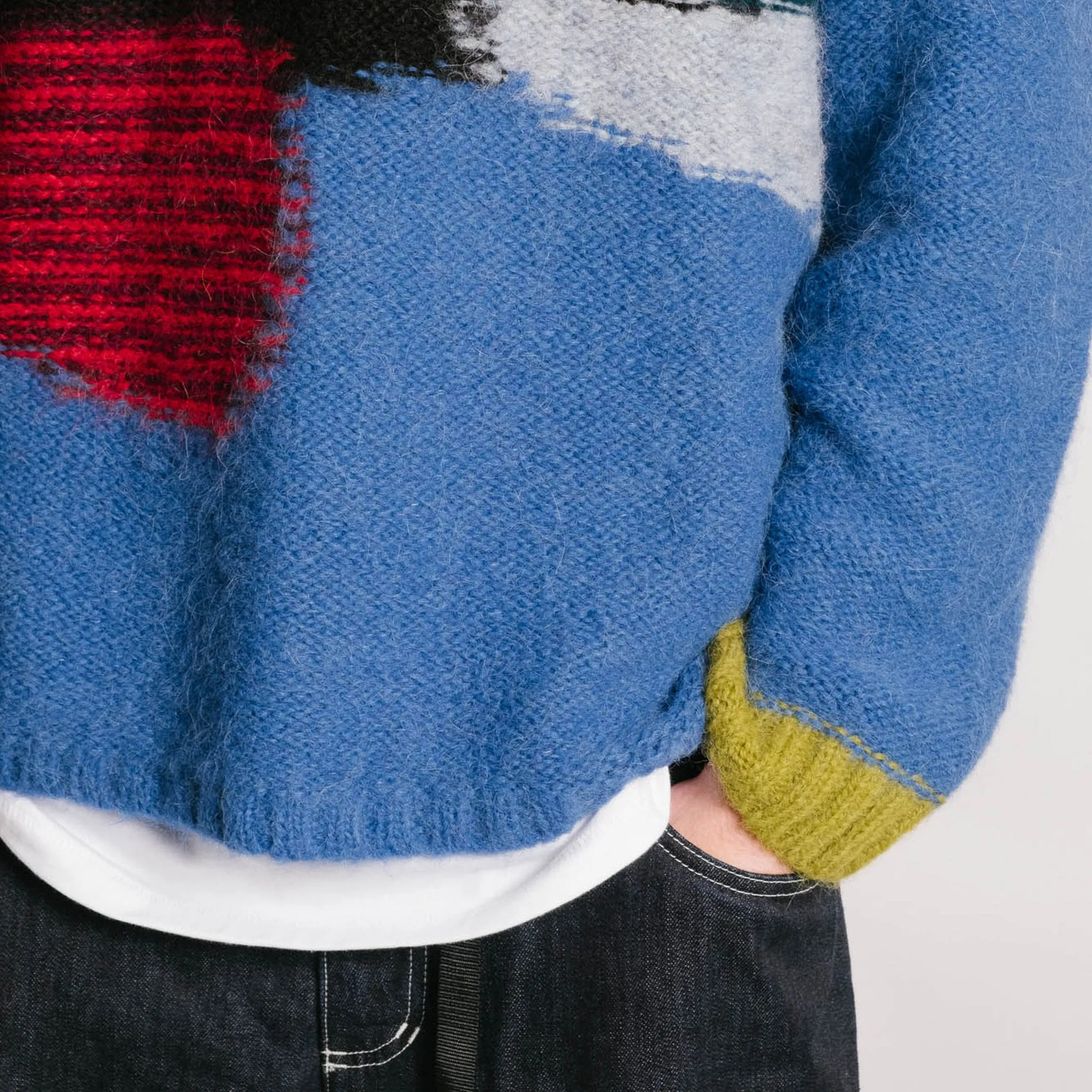 Brain Dead Boxy Knit Sweater - Blue