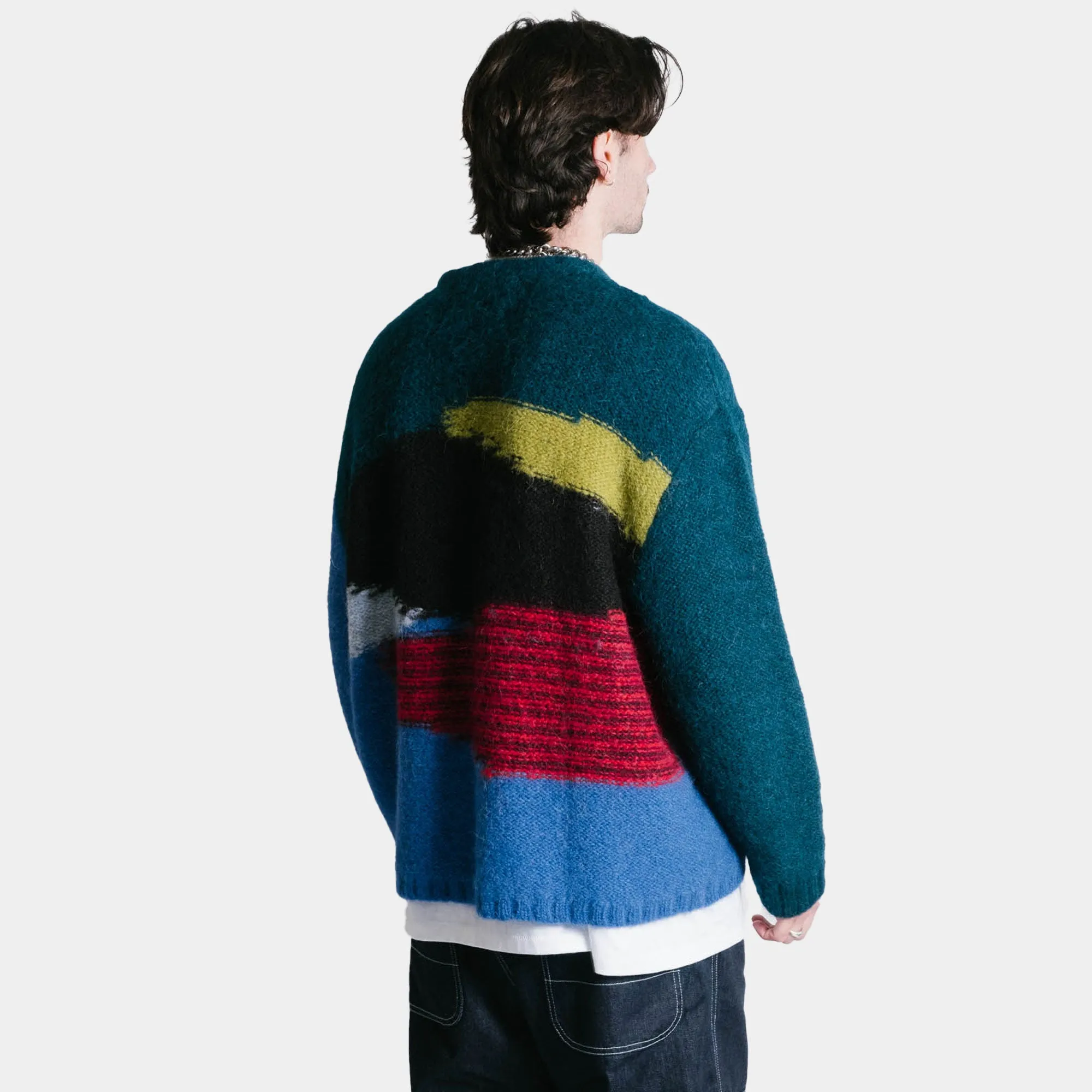 Brain Dead Boxy Knit Sweater - Blue