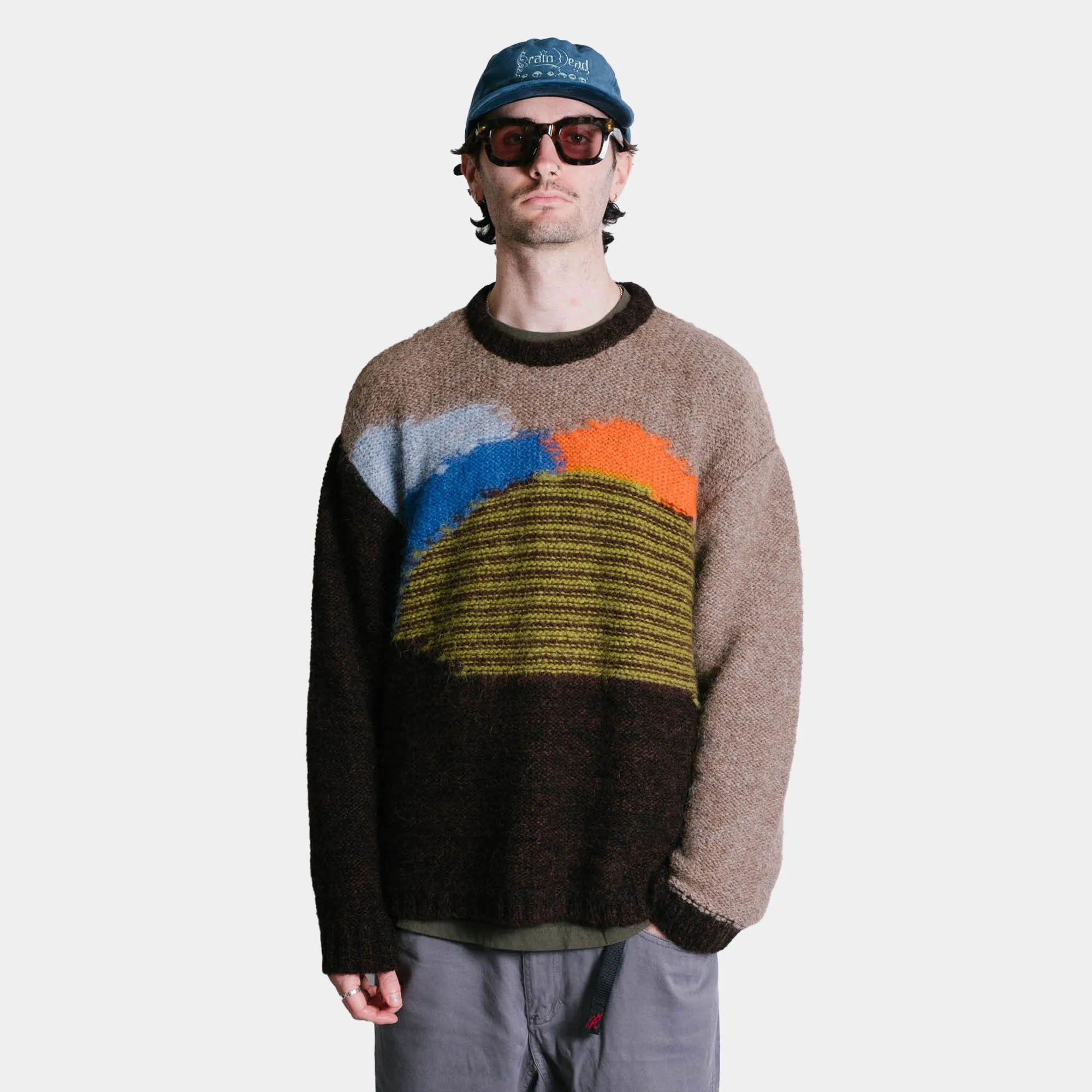 Brain Dead Boxy Knit Sweater - Brown