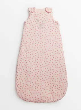 Buy Heart Print Pink 2.5 Tog Sleeping Bag 0-6 Months | Sleepsuits and pyjamas | Tu