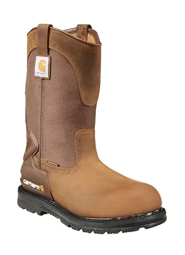 Carhartt CMP1100 Men's 11 Wellington Waterproof Soft Toe Pull-On Leather Work Boot CMP1100