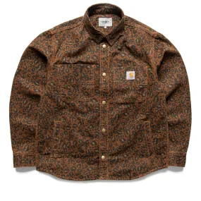 Carhartt WIP Conro Shirt Jacket - Camo Leopard/Tamarind