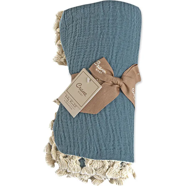 Crane Baby 6 Layer Muslin Blanket Riverstone