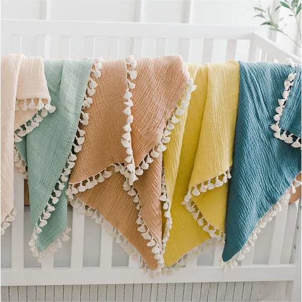 Crane Baby 6 Layer Muslin Blanket Riverstone