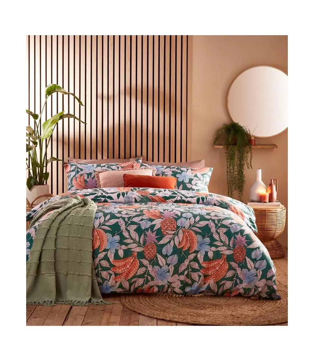 Cypressa floral duvet cover set jade Furn