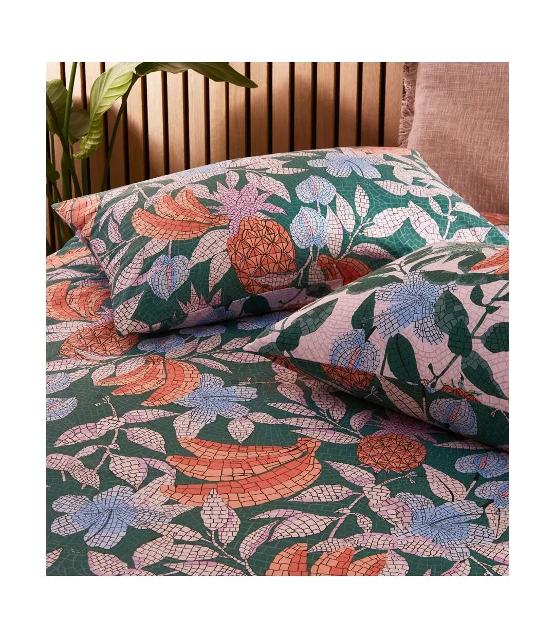 Cypressa floral duvet cover set jade Furn