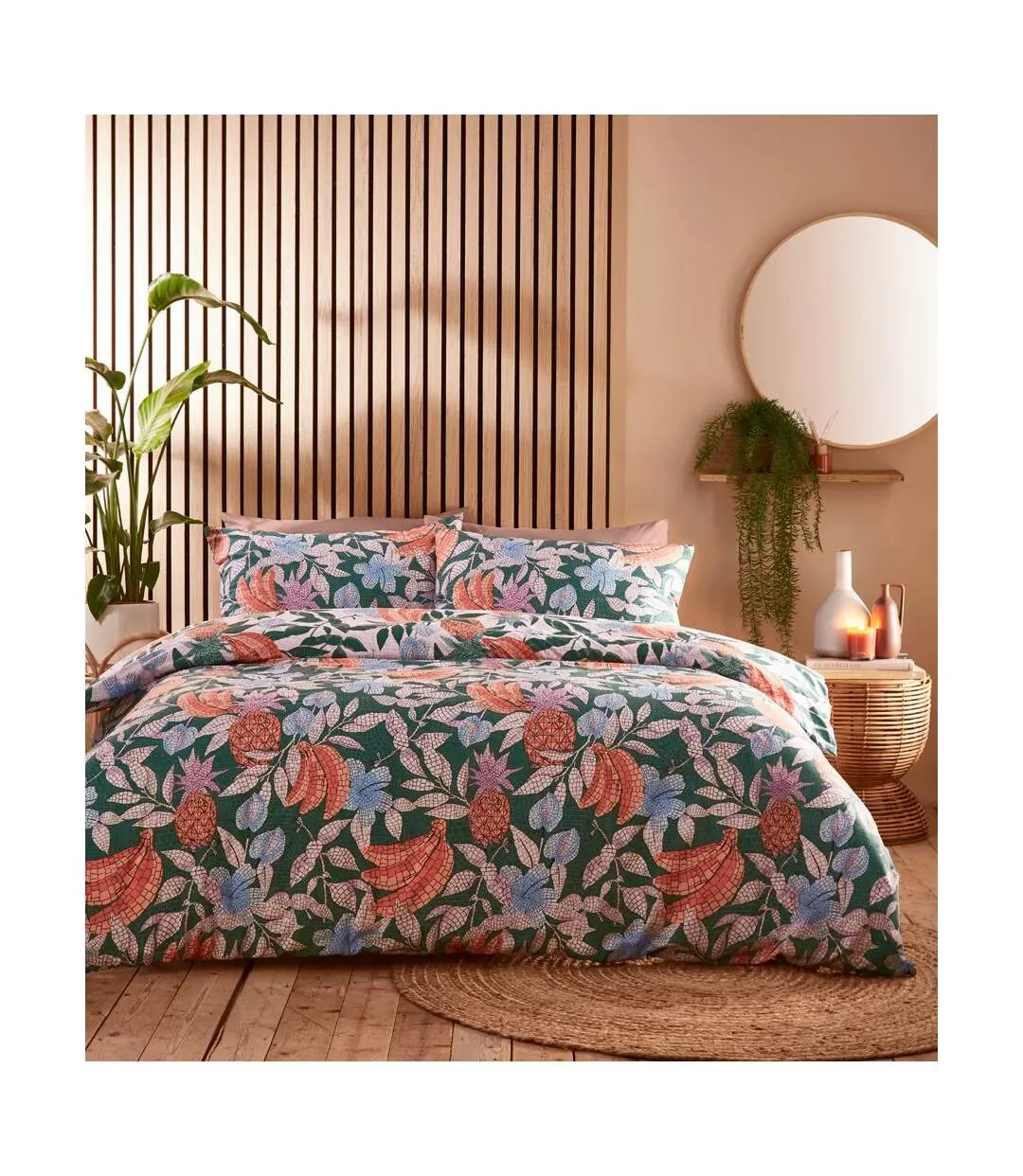 Cypressa floral duvet cover set jade Furn