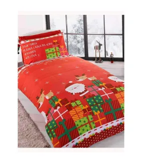 Dear santa christmas duvet cover set red Rapport