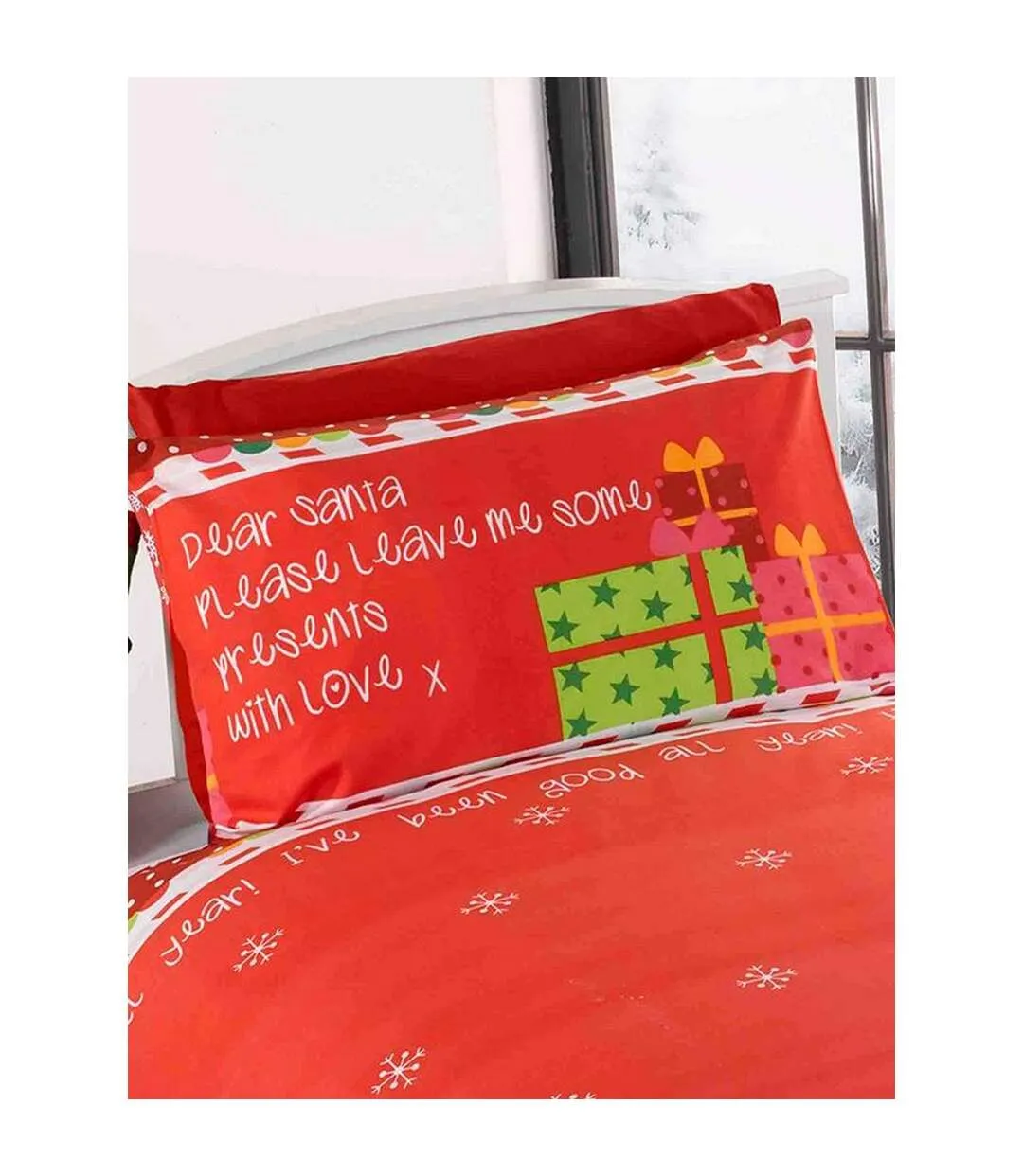 Dear santa christmas duvet cover set red Rapport