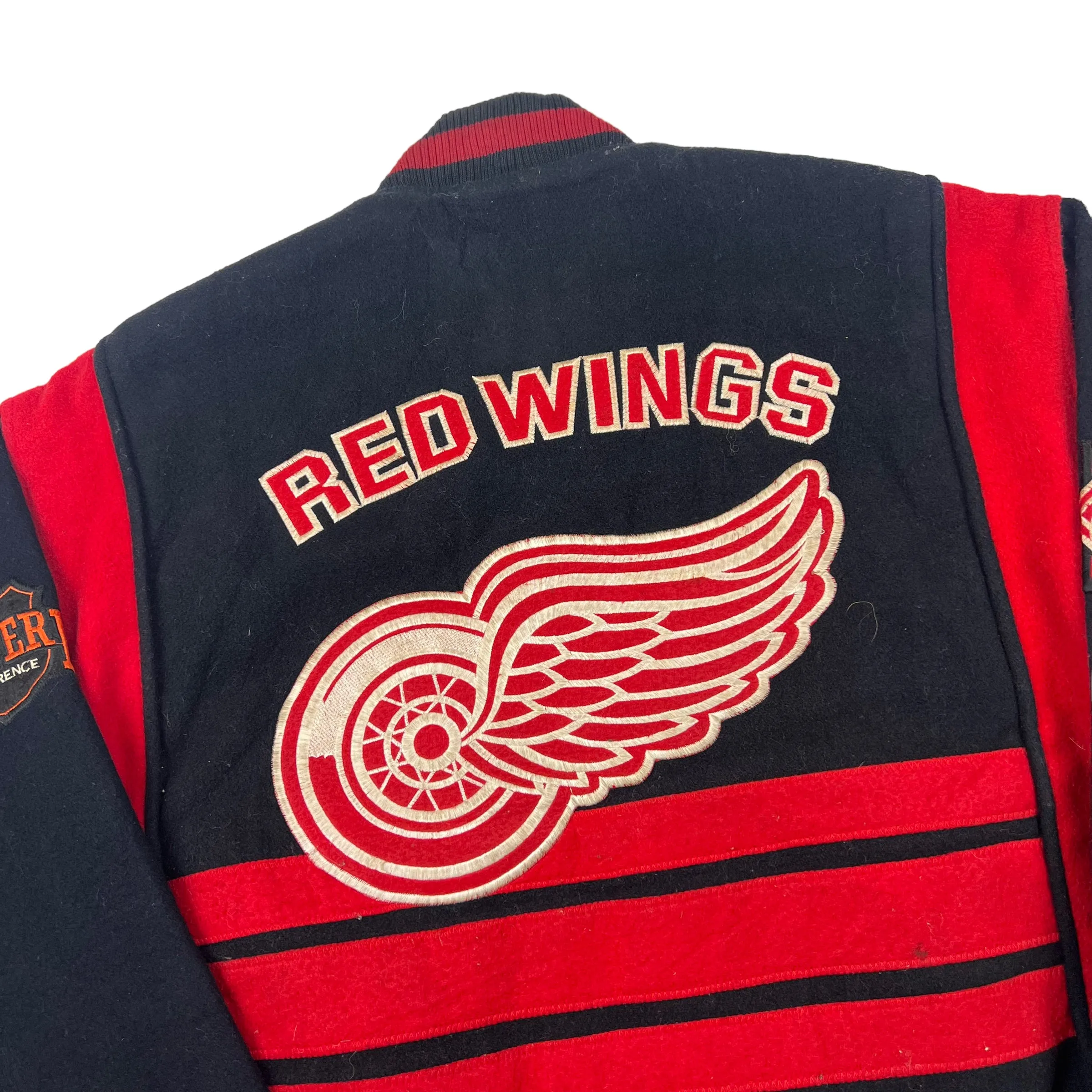 Detroit Red Wings 90's Nutmeg by Campri Black Red Varsity Jacket