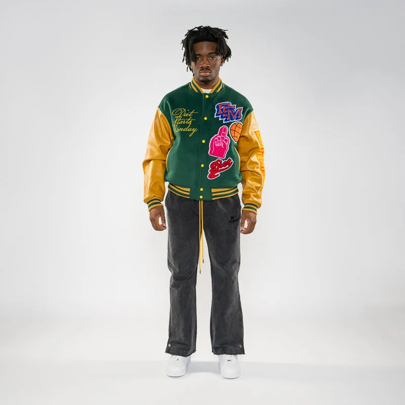 Diet Starts Monday Varsity Jacket - Green/Gold