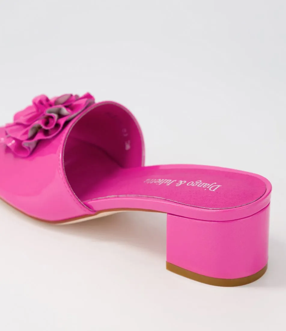 DJANGO & JULIETTE Aldah Bright Pink Patent Leather Mules