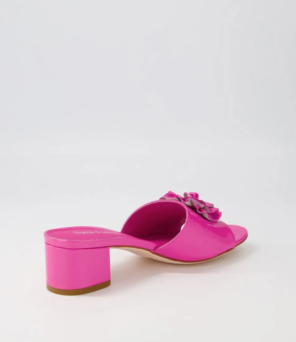 DJANGO & JULIETTE Aldah Bright Pink Patent Leather Mules