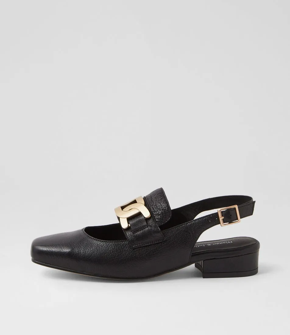 DJANGO & JULIETTE Beammer Black Leather Mules