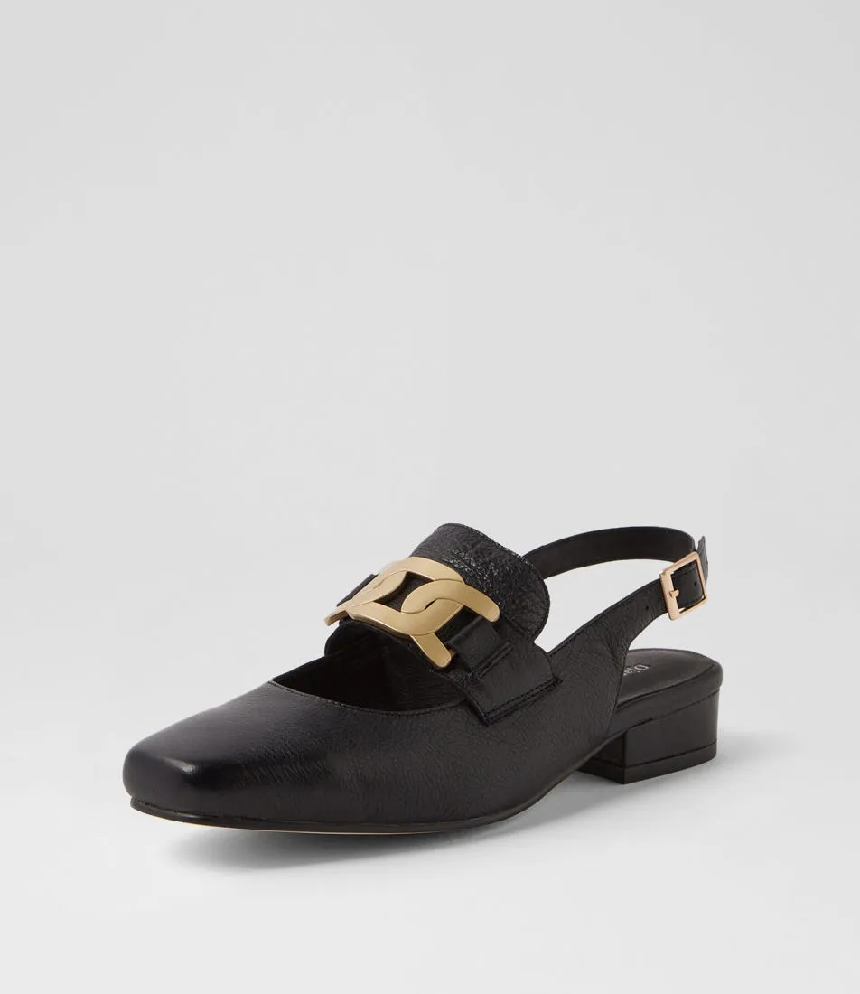 DJANGO & JULIETTE Beammer Black Leather Mules