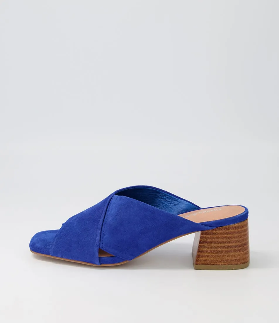 DJANGO & JULIETTE Fabricate Cobalt Suede Mules