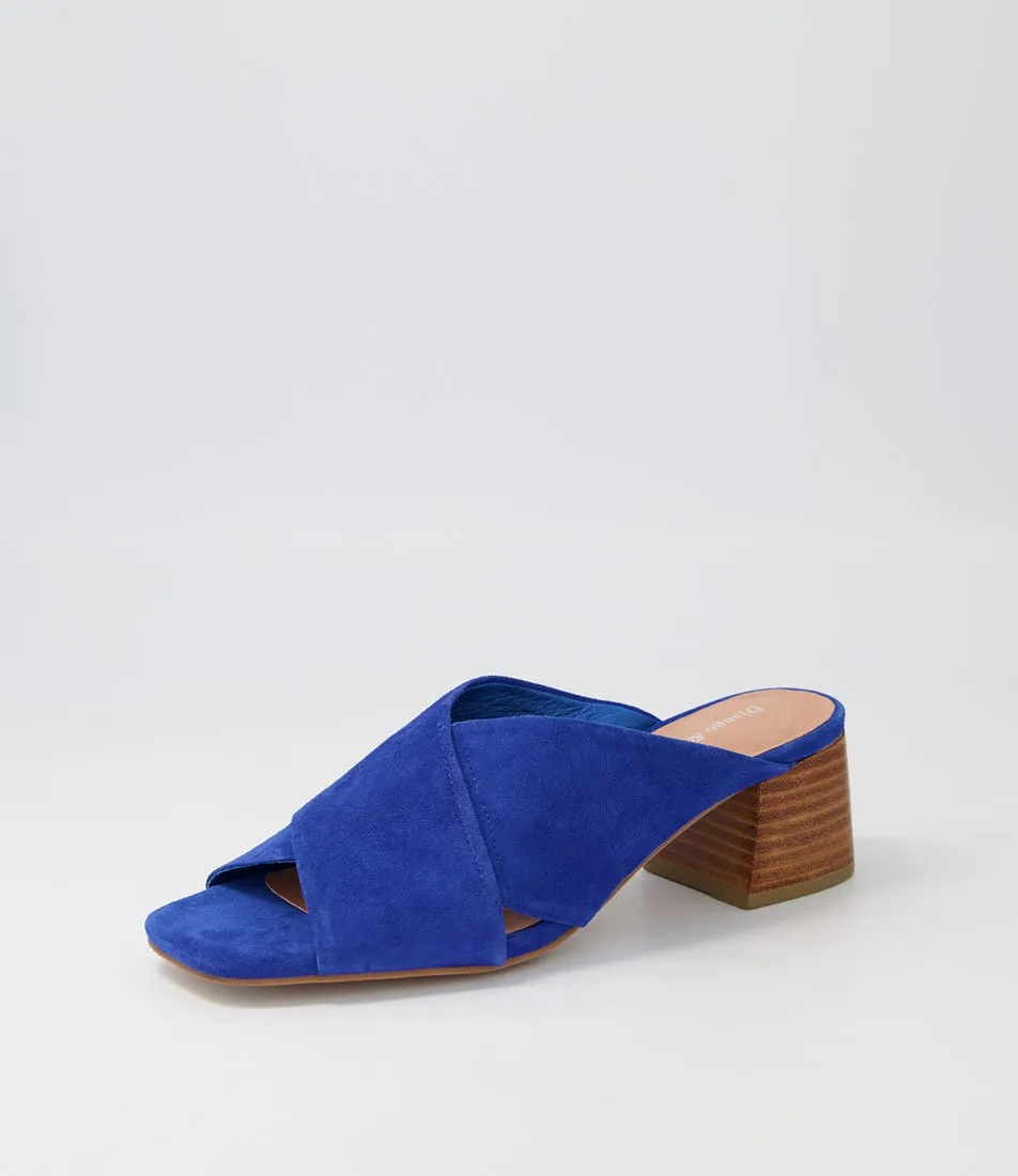 DJANGO & JULIETTE Fabricate Cobalt Suede Mules