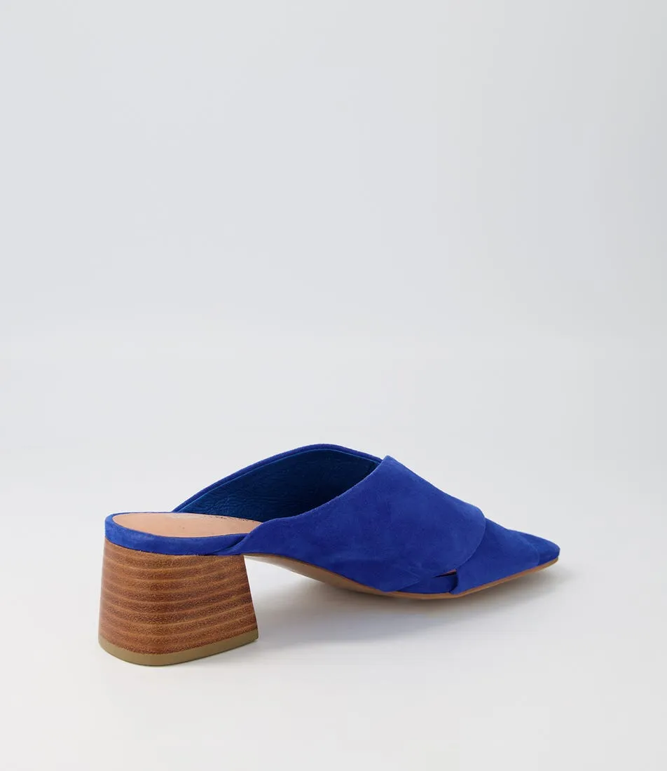 DJANGO & JULIETTE Fabricate Cobalt Suede Mules