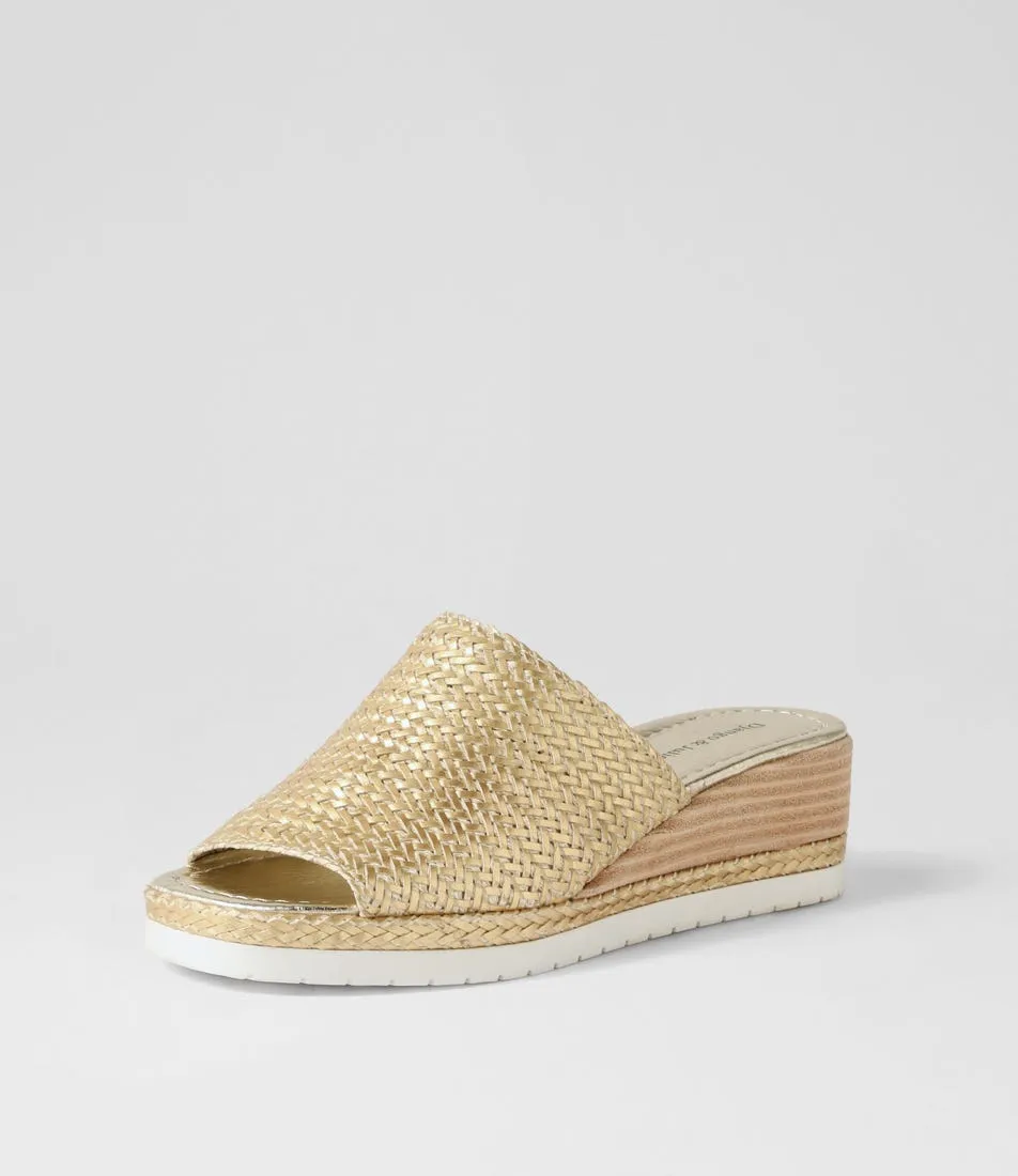 DJANGO & JULIETTE Izze Old Gold Weave Sandals