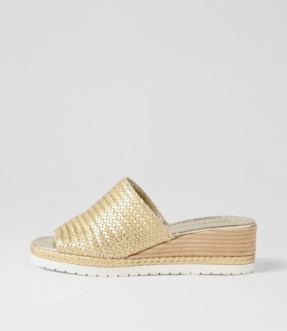 DJANGO & JULIETTE Izze Old Gold Weave Sandals