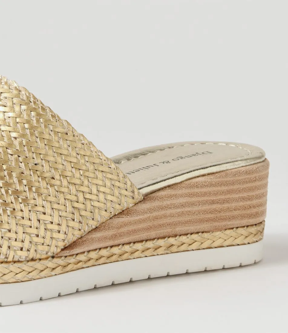 DJANGO & JULIETTE Izze Old Gold Weave Sandals