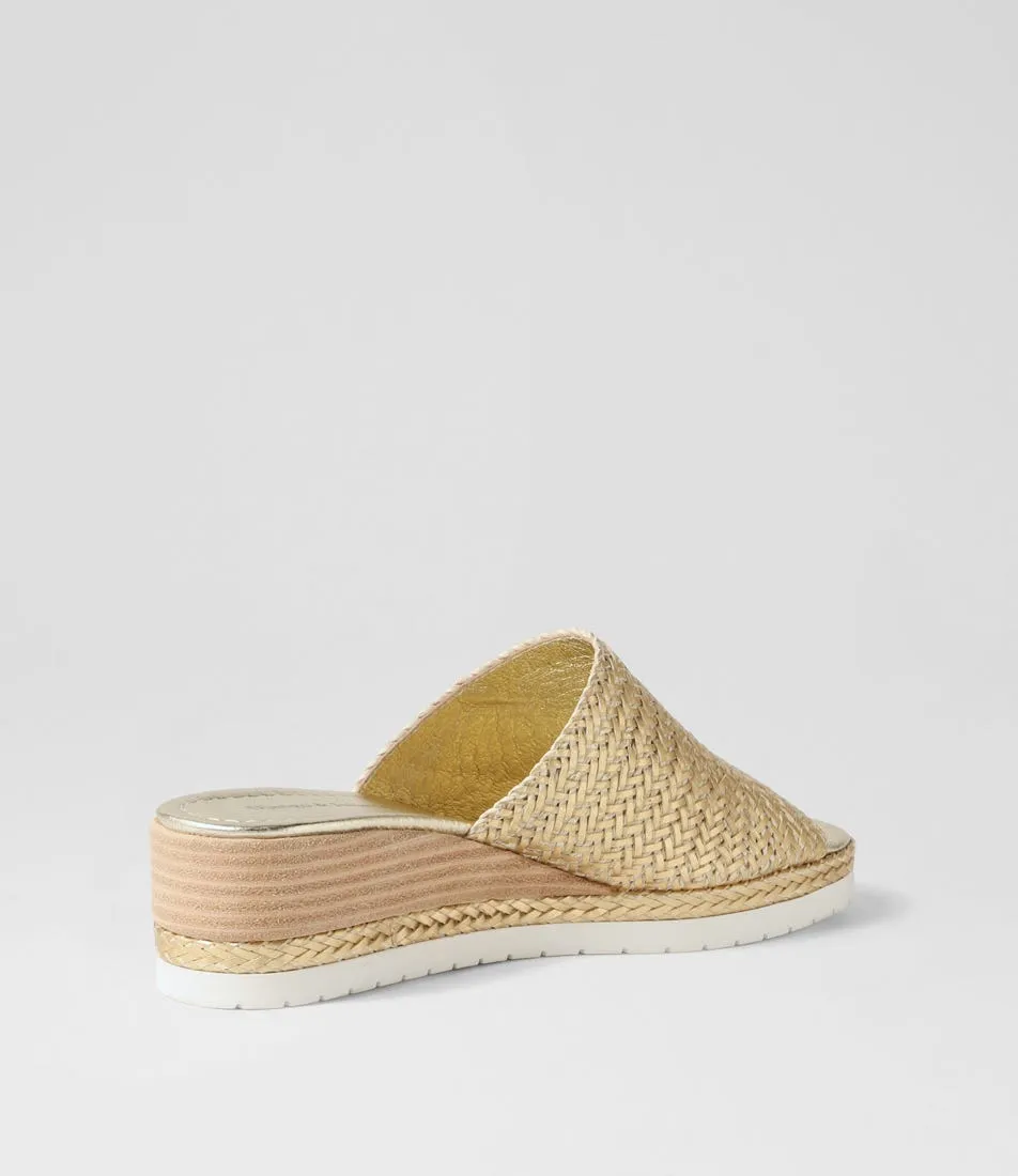 DJANGO & JULIETTE Izze Old Gold Weave Sandals