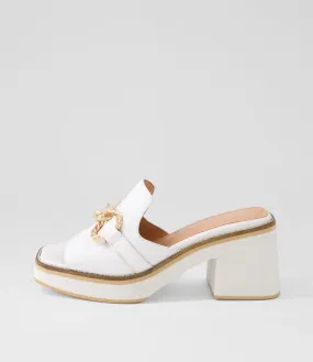 DJANGO & JULIETTE Jamms White Leather Mules